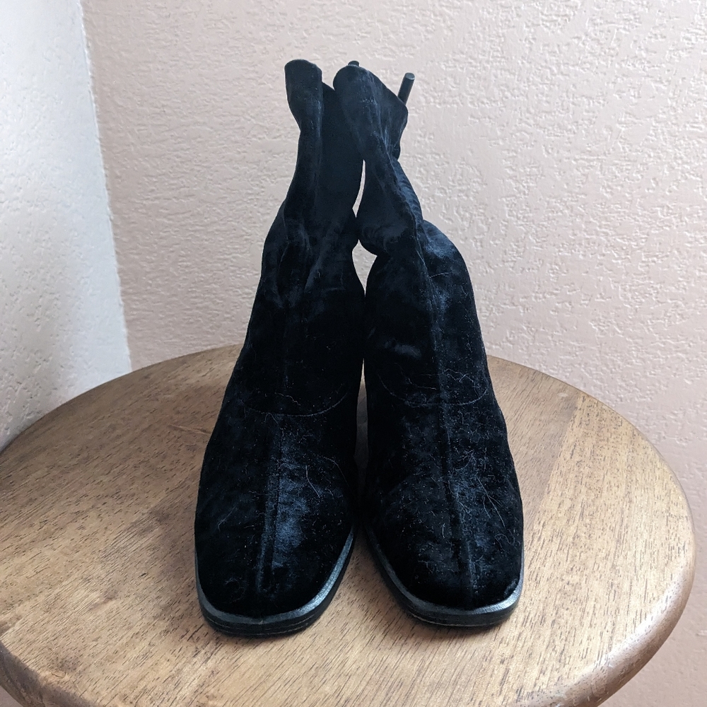 Cole Haan black velvet size 7 boots.